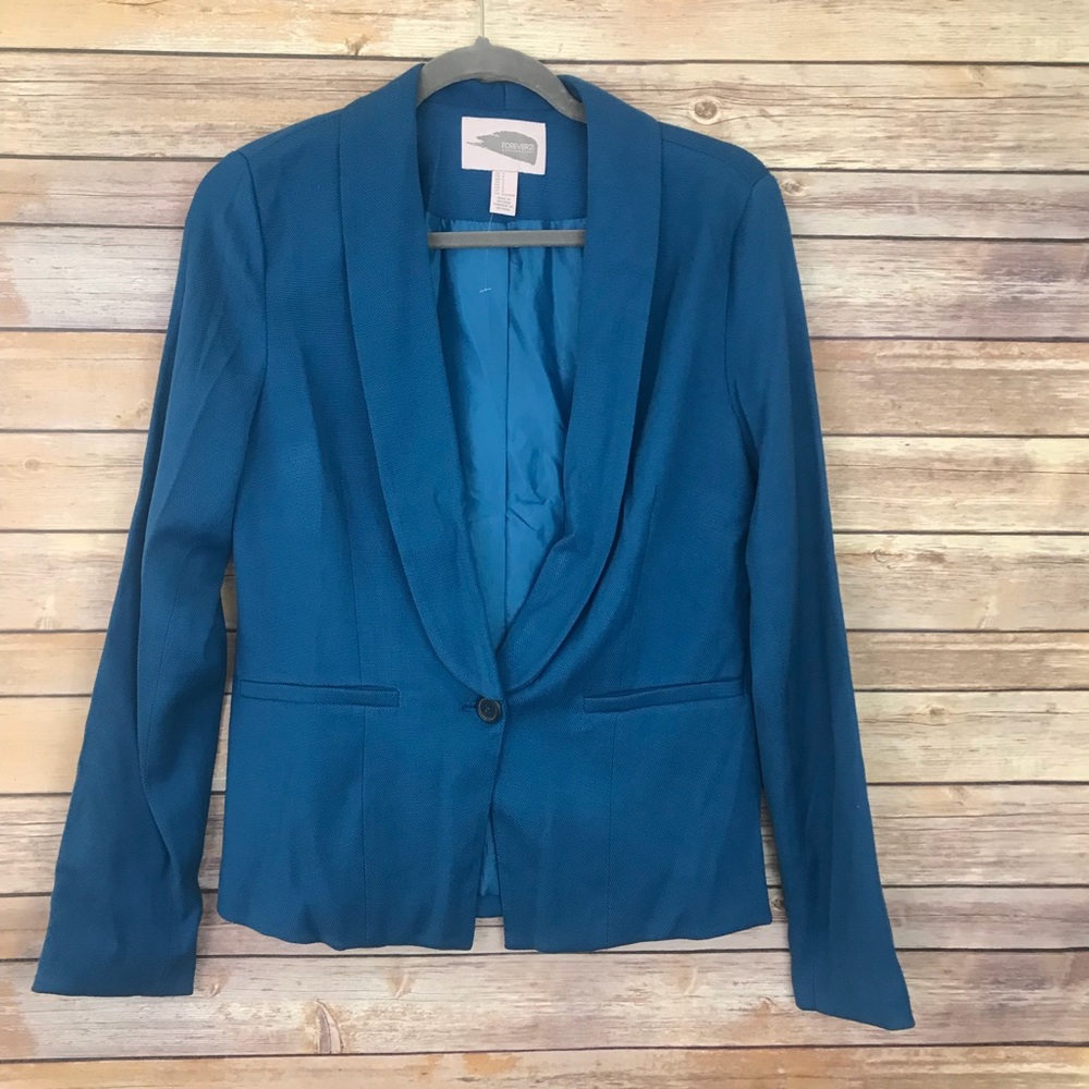 NWOT Forever 21 Blue Ponte Blazer Size Small